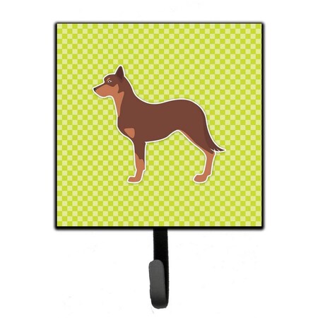 Jensendistributionservices Australian Kelpie Dog Checkerboard Green Leash or Key Holder MI1711696